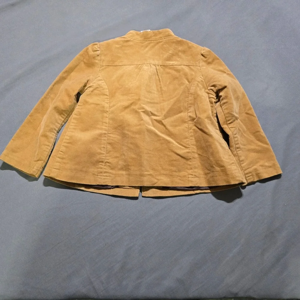 Gymboree  Jacket Kids Size 4 Tan Brown Floral Embroidered Button Up